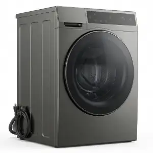 High-efficiency smart washing machine featuring a digital control panel