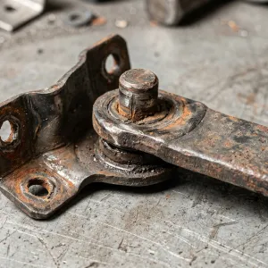 Worn oven door hinge preventing door from closing properly